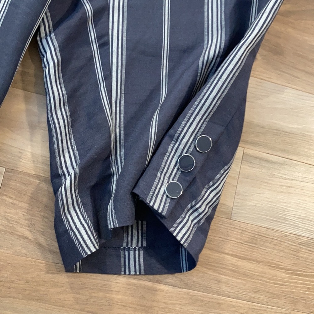 Lane Bryant the laney linen blend crop wide leg pant stripe print 26 - Picture 4 of 16